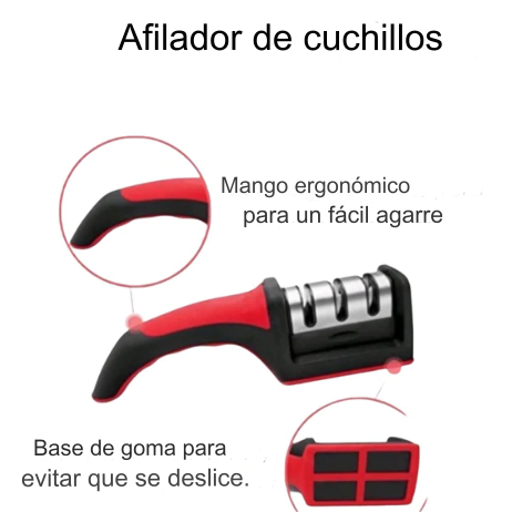 Afilador de Cuchillos Ergonómico de Acero Inoxidable