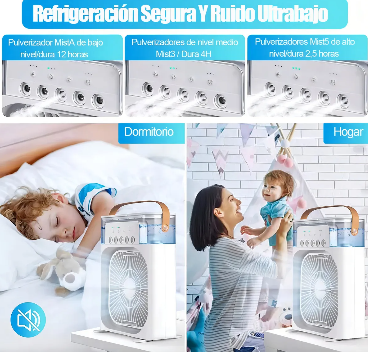 Ventilador Humidificador Portátil 3 en 1 ❄️