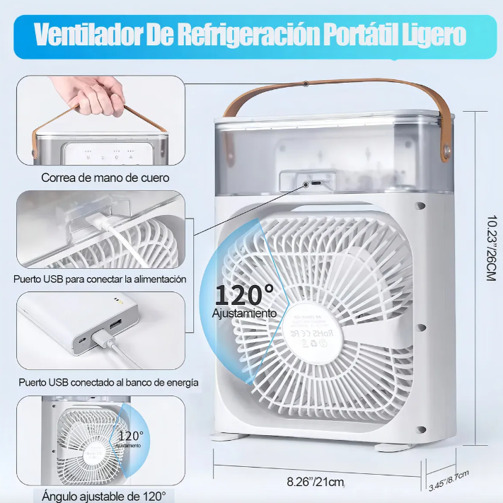 Ventilador Humidificador Portátil 3 en 1 ❄️